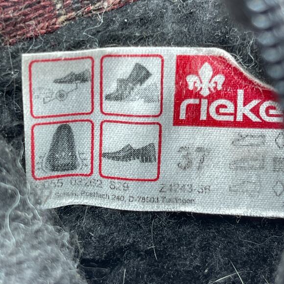 Rieker Chelsea Boots Womens 6.5 M Red Side-Zip Waterproof Lace-Up Ankle Shoes - Picture 8 of 8